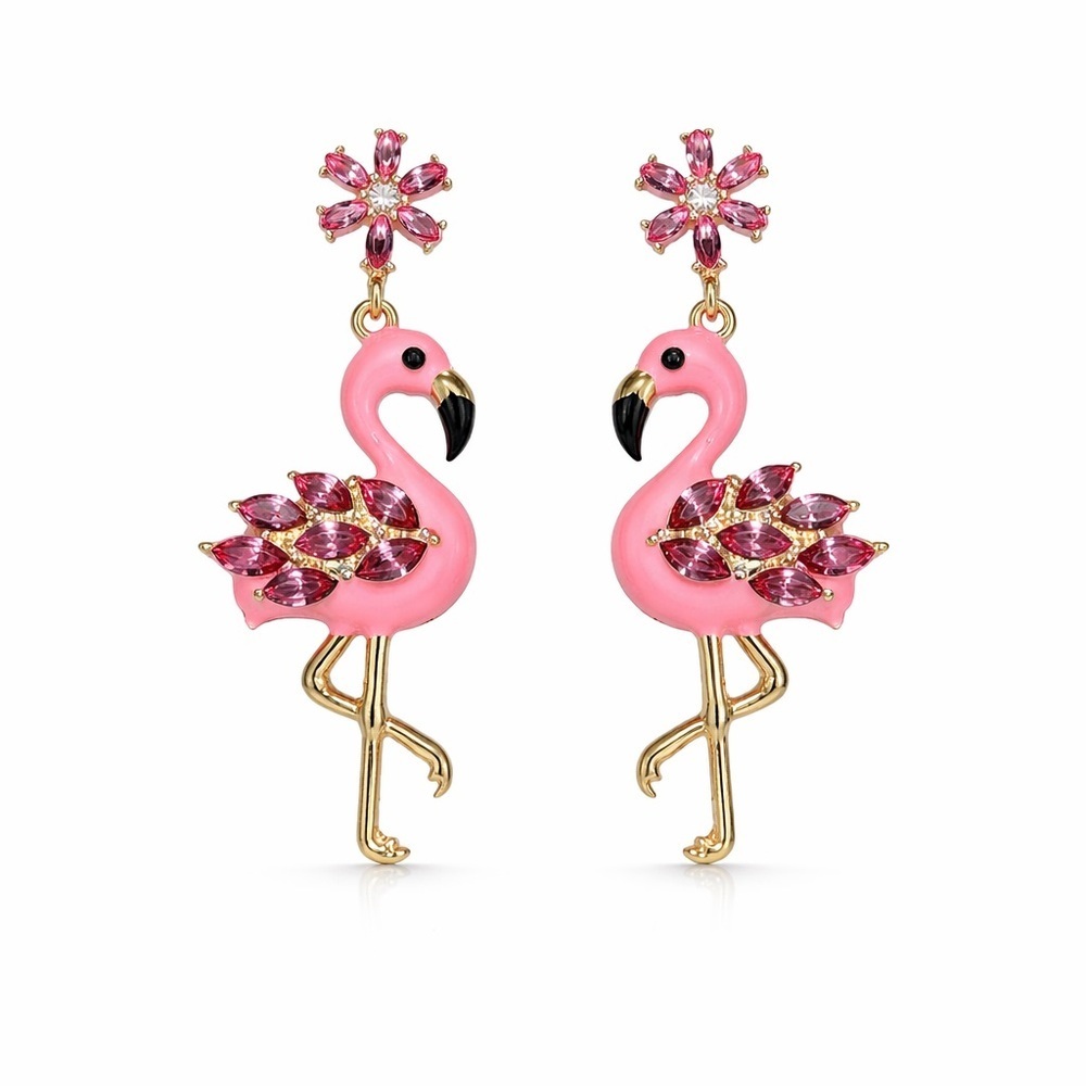🌷 Pink Flamingo Earrings